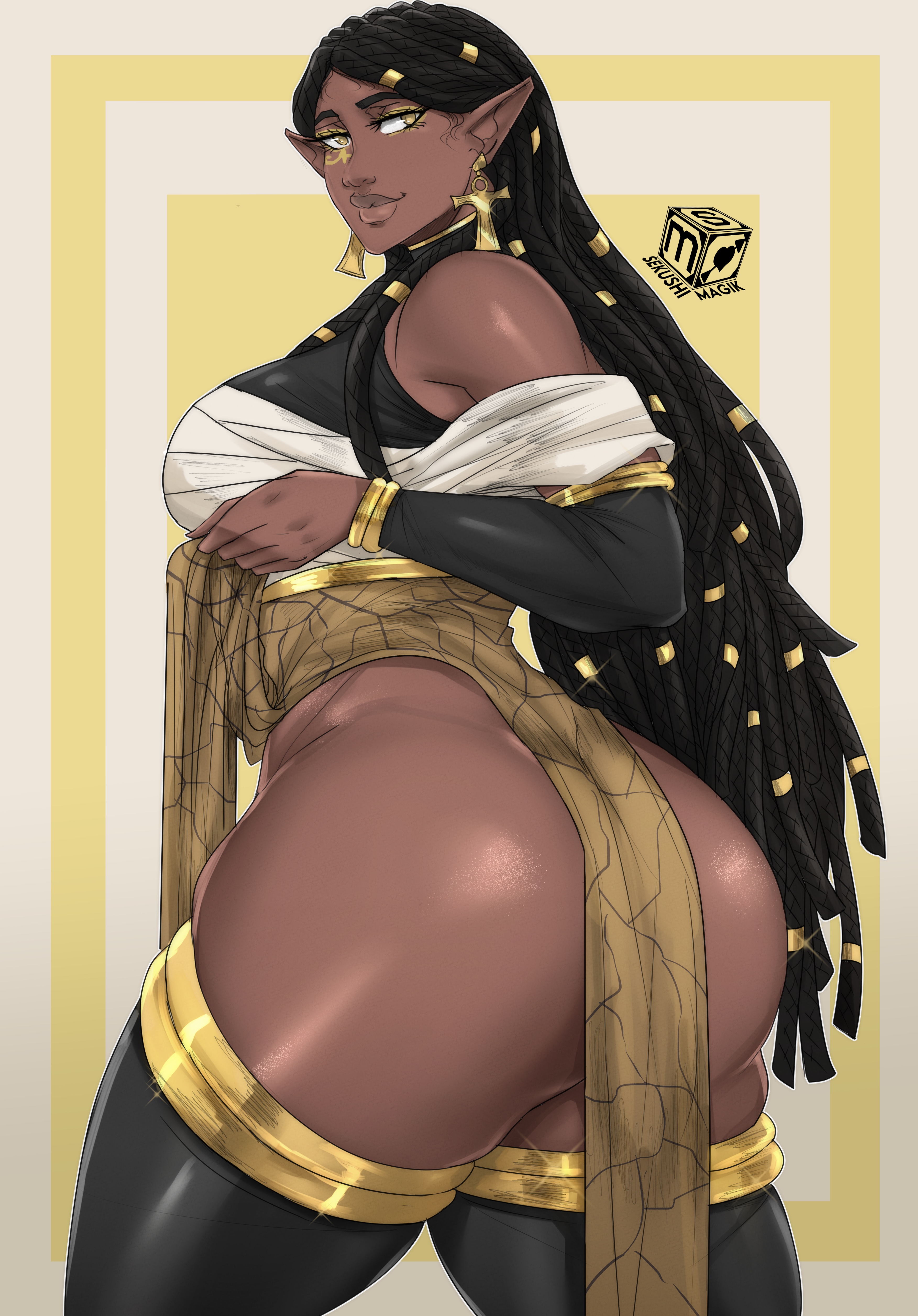 1girls, athletic, athletic female, big breasts, breasts, brown body, brown skin, busty, curvaceous, curvy, dark skin, dark-skinned female, digital media (artwork), earrings, eyebrows, eyelashes, eyeliner, eyes, female, female focus, fit, fit female, hair, hi res, hips, hourglass figure, large breasts, legs, lips, original, original character, sekushimagik, thick, thick legs, thick lips, thick thighs, thighs, toned, toned female, top heavy, upper body, voluptuous, waist, wide hips