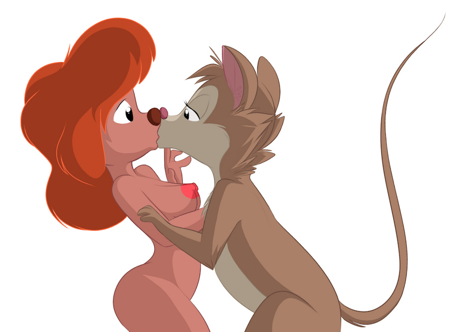 anthro areola breasts brown_nose canid canine disney don_bluth dsketch3r_(artist) duo erect_nipples female female/female flat_chested goof_troop grabbing_arm hair half-closed_eyes kissing mammal milf mouse mrs._brisby multicolored_body murid murine narrowed_eyes nipples nude pink_nose red_hair rodent roxanne_(goof_troop) secret_of_nimh surprise_kiss two_tone_body yuri