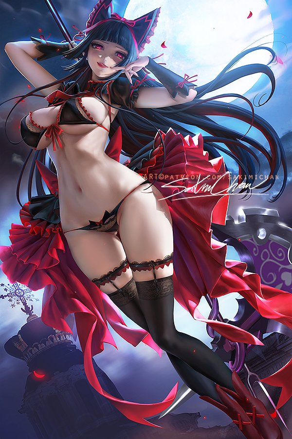 1girls, breasts, cleavage, female, female only, gate - jieitai ka no chi nite kaku tatakaeri, looking at viewer, pinup, rory mercury, sakimichan, solo, thighhighs