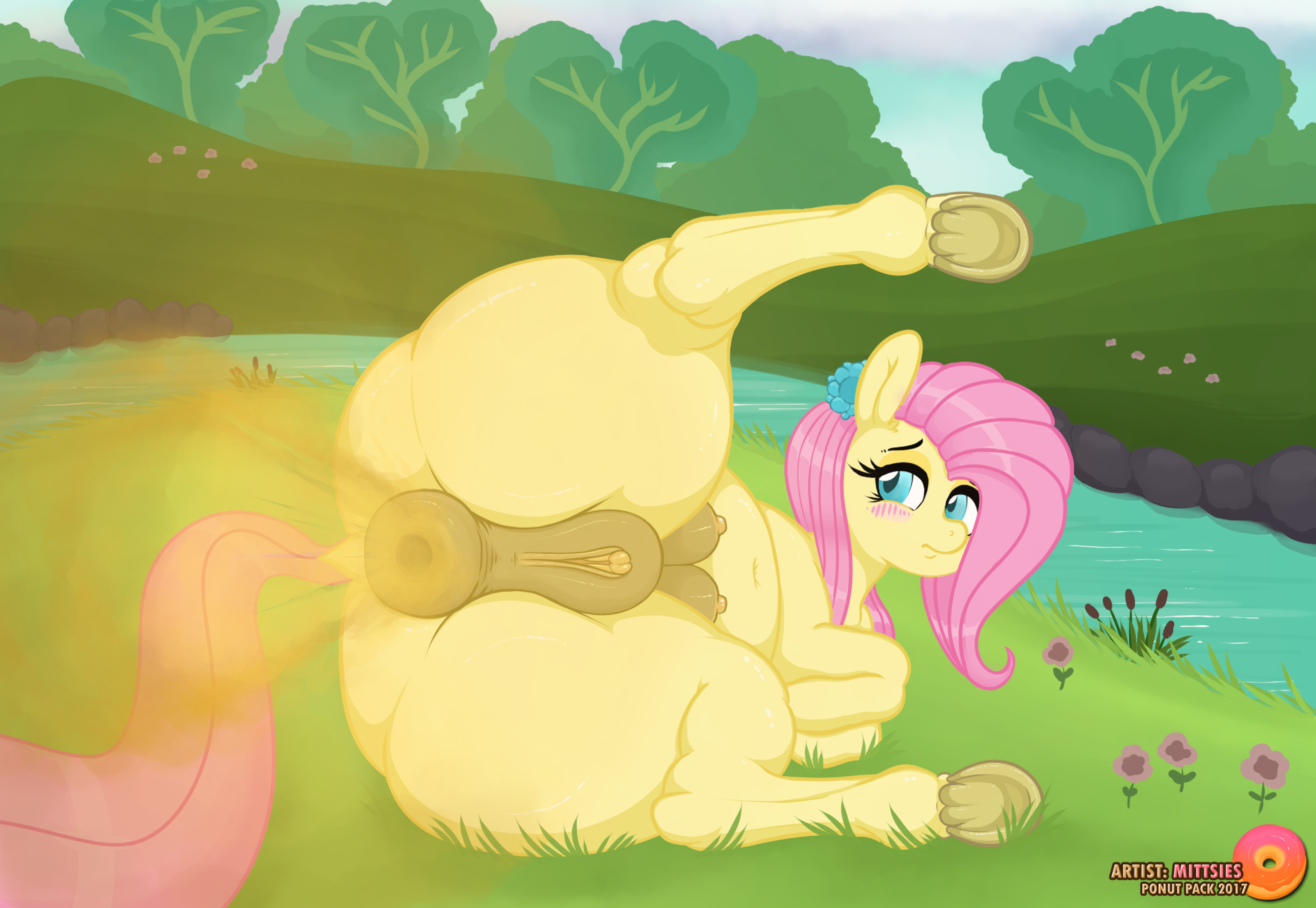 animal genitalia, animal pussy, anus, conditional dnp, equine pussy, fart, fart cloud, fart fetish, farting, female, fluttershy (mlp), friendship is magic, mittsies, my little pony, pussy, solo, straight hair, tagme