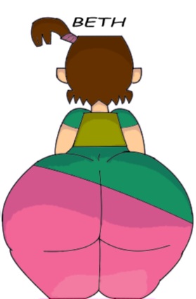 ass, ass focus, beth (tdi), big ass, big butt, brown hair, bubble ass, bubble butt, cartoon network, clothed, clothing, cropped, cropped image, female, female only, huge ass, huge butt, light-skinned female, low res, lowres, nerd, nerdy female, nini mihy, pants, shirt, tagme, total drama (series), total drama island