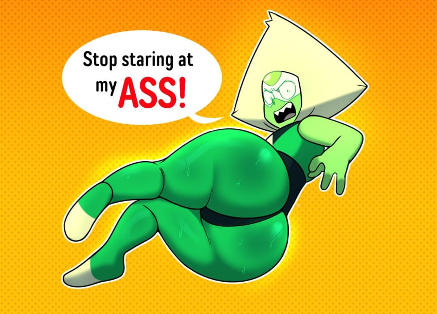 ass, big ass, fat ass, female, huge ass, juniperbean, peridot (steven universe), speech bubble, steven universe