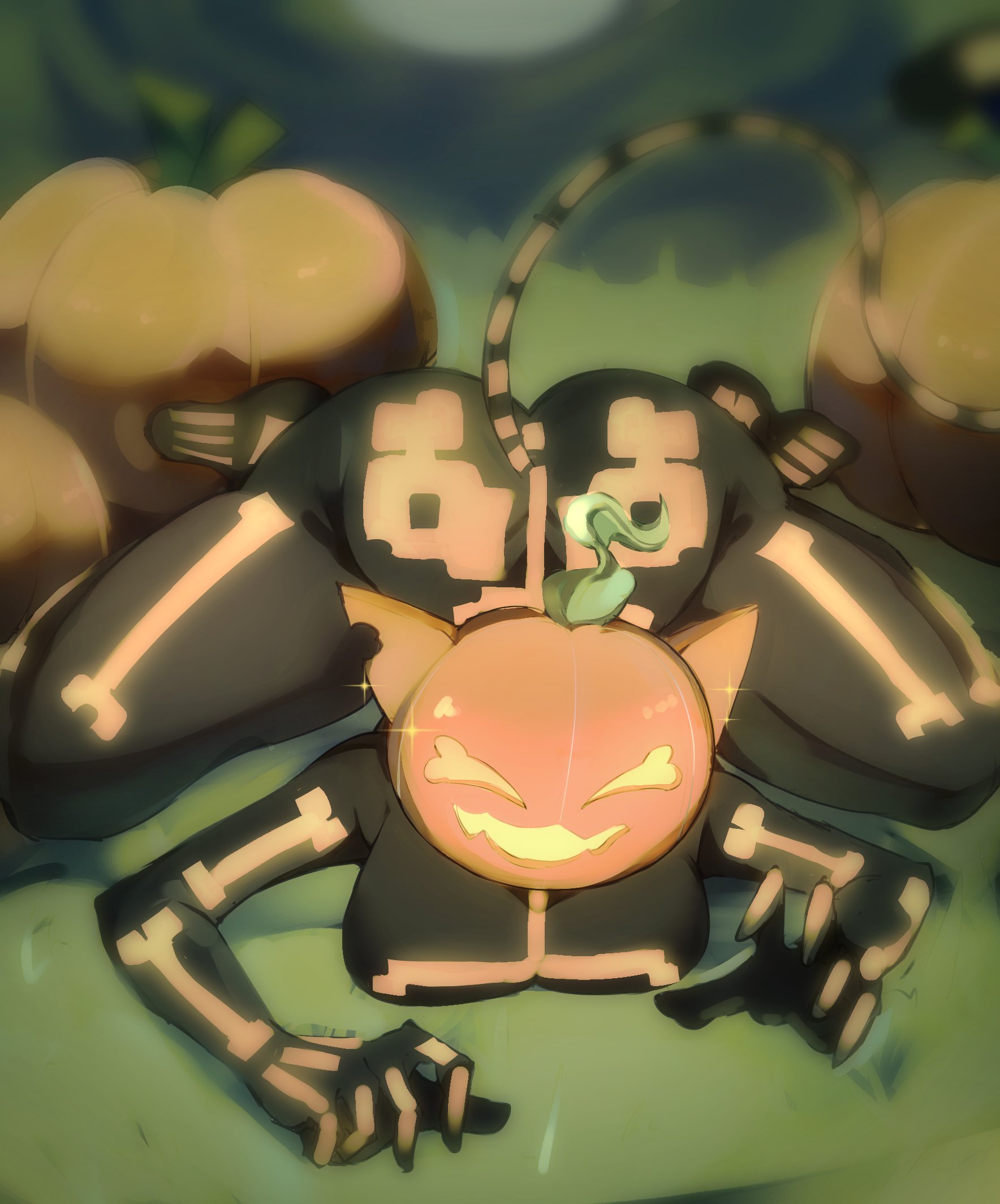 1girls, 2025, all fours, anthro, ass, ass focus, big ass, big breasts, big thighs, black body, black skin, breasts, butt, cat ears, cat girl, cat tail, catgirl, curvaceous, curvy, curvy female, feline, female, female anthro, female focus, female only, fortnite, fortnitemares, gigantic ass, gigantic thighs, glowing eyes, halloween, hoshoidk, huge ass, huge breasts, huge thighs, humanoid, looking at viewer, non-human, on knees, one eye closed, pumpkin, pumpkin head, smile, solo, spice (fortnite), tail, thick thighs, thighs, video games, voluptuous, voluptuous female, wide hips