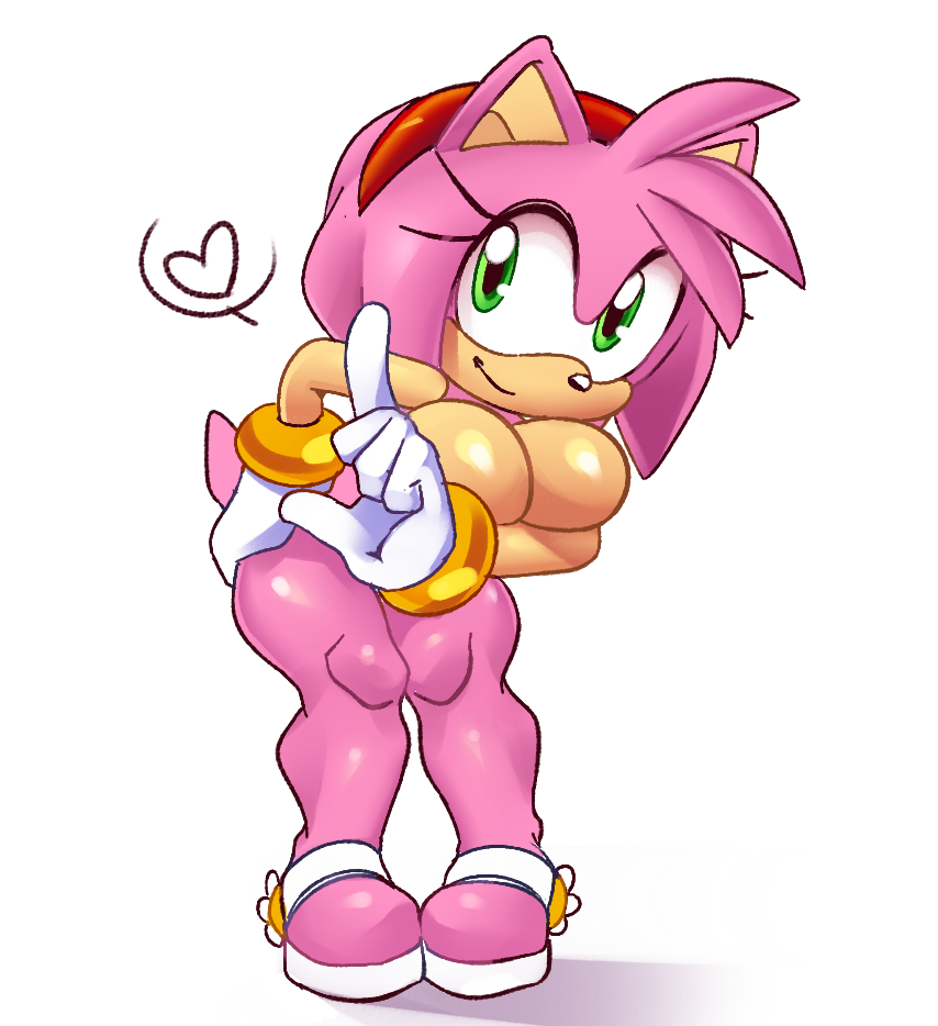 amy_rose anthro armwear bracelet cleavage female female_only footwear gloves mostly_nude nude nude_female sega shoes sonic_(series) squidapple