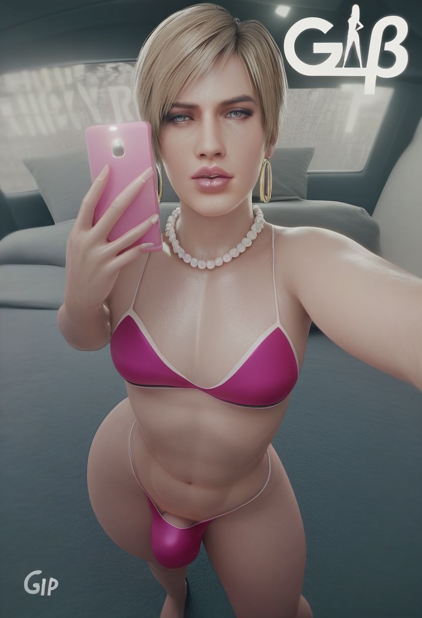 3d 3d_(artwork) abs ai ai_generated androgynous bikini bikini_bottom bikini_top blonde blonde_hair blonde_male crossdressing crossdressing_male earrings eyelashes eyeshadow femboy feminine feminine_male feminine_pose generalbutch girly hips hoop_earrings jewelry legs leon_scott_kennedy lipgloss lipstick long_nails looking_at_viewer makeup male nail_polish nails necklace pearl_necklace pearls phone pink_panties resident_evil resident_evil_2 resident_evil_2_remake resident_evil_4 resident_evil_4_remake selfie solo solo_focus swimsuit trap twink waist