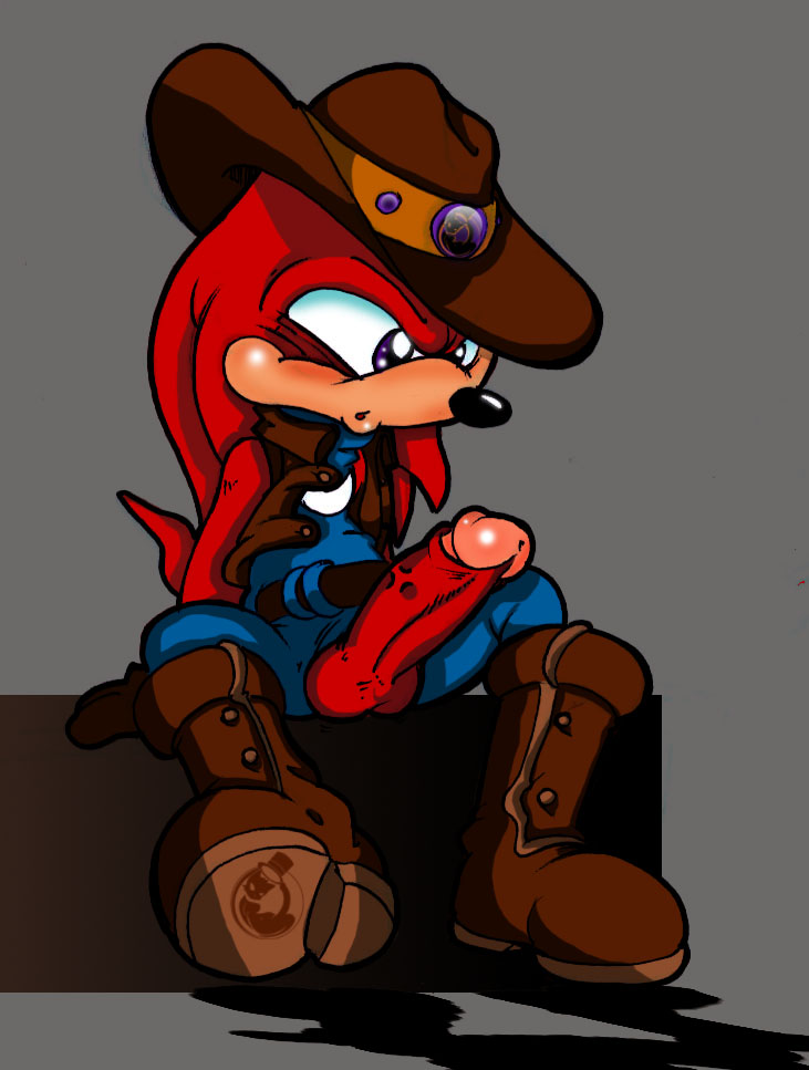 anthro boots clothing echidna erection fur hat humanoid_penis knuckles_the_echidna male male_only mammal monotreme neokat penis sitting solo sonic_(series) tagme