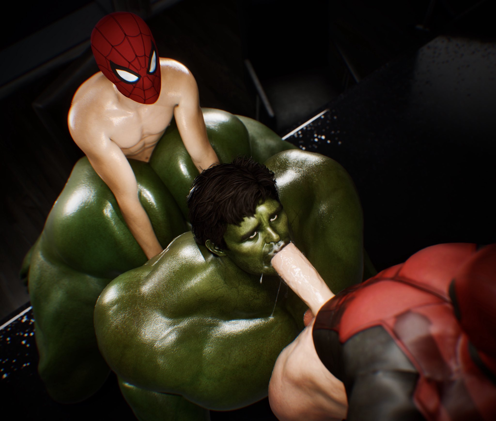 anal, anal sex, ass, bara, big ass, big butt, big cock, big dick, big penis, blowjob, boner, bubble ass, bubble butt, cock, dace renders, dat ass, dat butt, deadpool, dick, erection, fat ass, fat butt, fellatio, gay, green skin, huge ass, huge butt, huge cock, hulk, large ass, large butt, male, male only, marvel, marvel comics, mask, masked, masked male, oral, penis, peter parker, round ass, round butt, size difference, small dom big sub, spider-man, spider-man (series), spitroast, sucking, sucking penis, thick ass, thick butt, thick cock, thick dick, thick penis