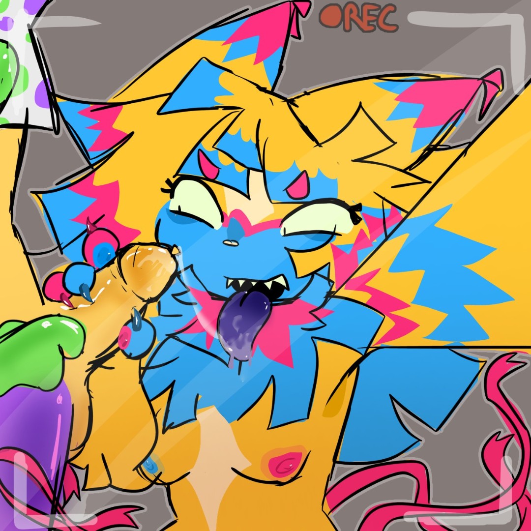 1boy, 1boy1girl, 1girls, artist request, breasts, cum, dandy's world, looey (dandy's world), penis, roblox, tagme, yatta (dandy's world)