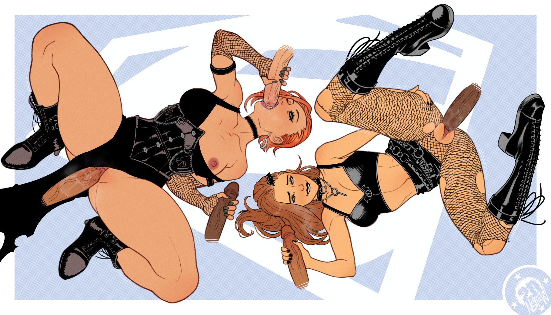 2dnsfw, 2girls, 5boys, blowjob, bondage, collar, dark-skinned male, dc, dc comics, fishnet legwear, fishnets, gangbang, goth, goth girl, halloween, handjob, interracial, kara zor-el, lesla-lar, missionary position, official alternate costume, penis, penis in pussy, shaved pussy, spandex, supergirl, supergirl (series), supergirl (volume 8), superheroine, superman (series), thick, thick thighs, vaginal penetration