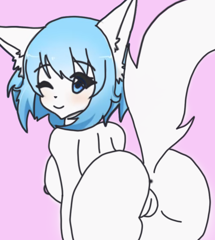 1girls animal_ears anthro anus ass blue_eyes blue_hair breasts looking_at_viewer nipples pussy smile solo solo_female tagme tail virtual_youtuber white_fur wink winking_at_viewer wolfychu youtube youtuber