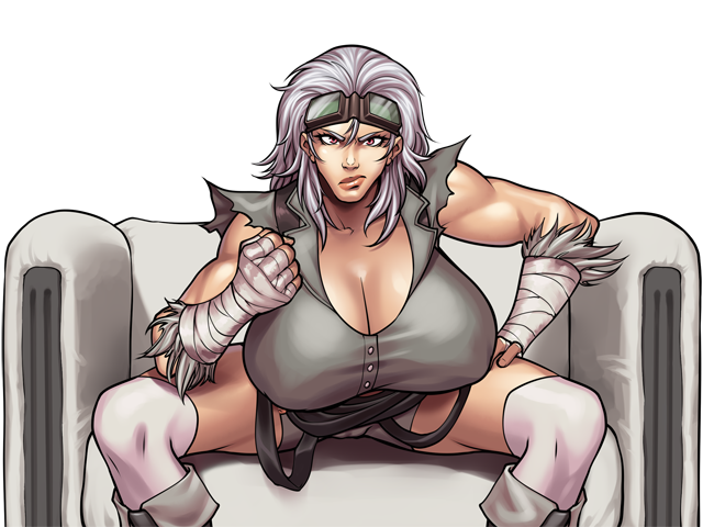 behelda_(legend_of_queen_opala) blacksmith breasts gray_hair large_breasts legend_of_queen_opala milf r_ex red_eyes tagme