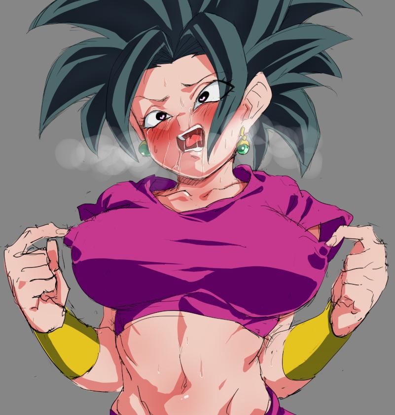 base_form_kefla big_breasts black_hair blush breasts clothing dragon_ball dragon_ball_super drool drooling earrings erect_nipples female female_masturbation female_only fusion heart-shaped_pupils heart_eyes heavy_breathing kefla masturbation nipple_bulge nipple_play nipple_rub nipples pokies potara_earrings rom saiyan shounen_jump solo solo_female tears_of_pleasure uncensored