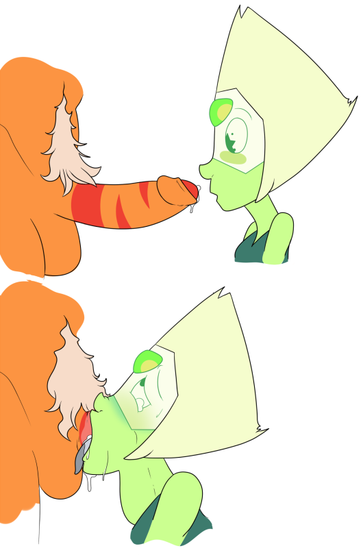 blush deepthroat fellatio futanari jasper_(steven_universe) peridot_(steven_universe) precum saliva sleeptalker steven_universe tagme tears throat_bulge tongue_out