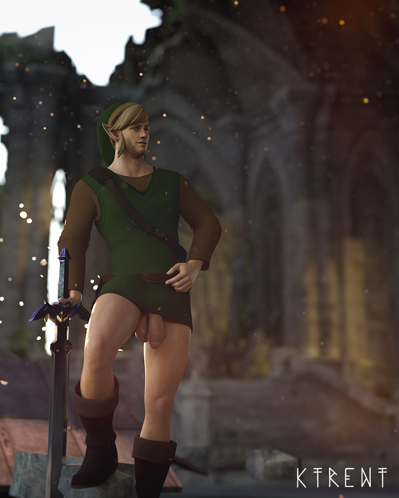 1boy big_balls big_penis breath_of_the_wild flaccid flaccid_penis hyrule_warriors ktrent light-skinned_male light_skin link male_only no_pants solo_male the_legend_of_zelda