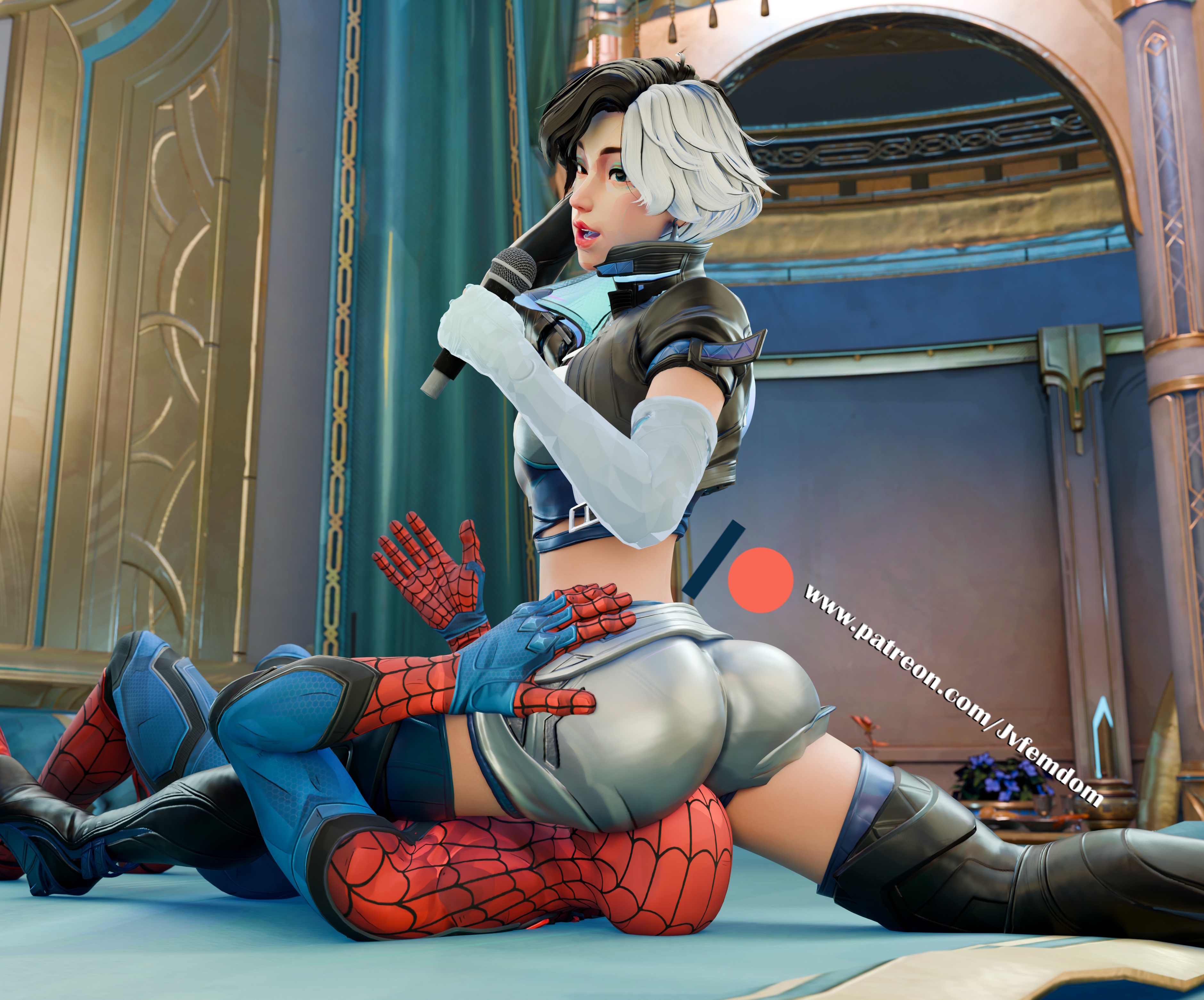 1boy, 1girl, 1girls, 3d, 3d (artwork), absurd res, arrogant, ass, ass bigger than head, ass up, baddie, beaten, big ass, blender, breasts, catfight, choking, clothed, clothed female, defeated, dominant, dominant female, domination, dominatrix, facesitting, female, female domination, female/male, femdom, fully clothed, green eyes, gun, helpless, highres, huge ass, humiliated, humiliating, humiliation, jpeg, jvfemdom, large ass, leg choking, legs, light skin, light-skinned female, light-skinned male, long hair, looking pleasured, low-angle view, luna snow, luna snow (marvel rivals), male, male on female, male/female, marvel, marvel comics, marvel rivals, mixed wrestling, muscle mommy, muscles, muscular, muscular female, muscular thighs, non-nude, peter parker, pinned, pinned down, red hair, round ass, round butt, sadism, sadistic, sadistic female, self upload, seol hee, sitting, sitting on another, sitting on face, sitting on person, skin tight, smile, smirk, smug, smug face, smug grin, spider-man, spider-man (marvel rivals), spider-man (series), straight, stretching, submission, submission hold, submissive, suffocation, superhero, superheroine, thick thighs, thigh choking, thor (series), utter domination, wish that was me, wrestling