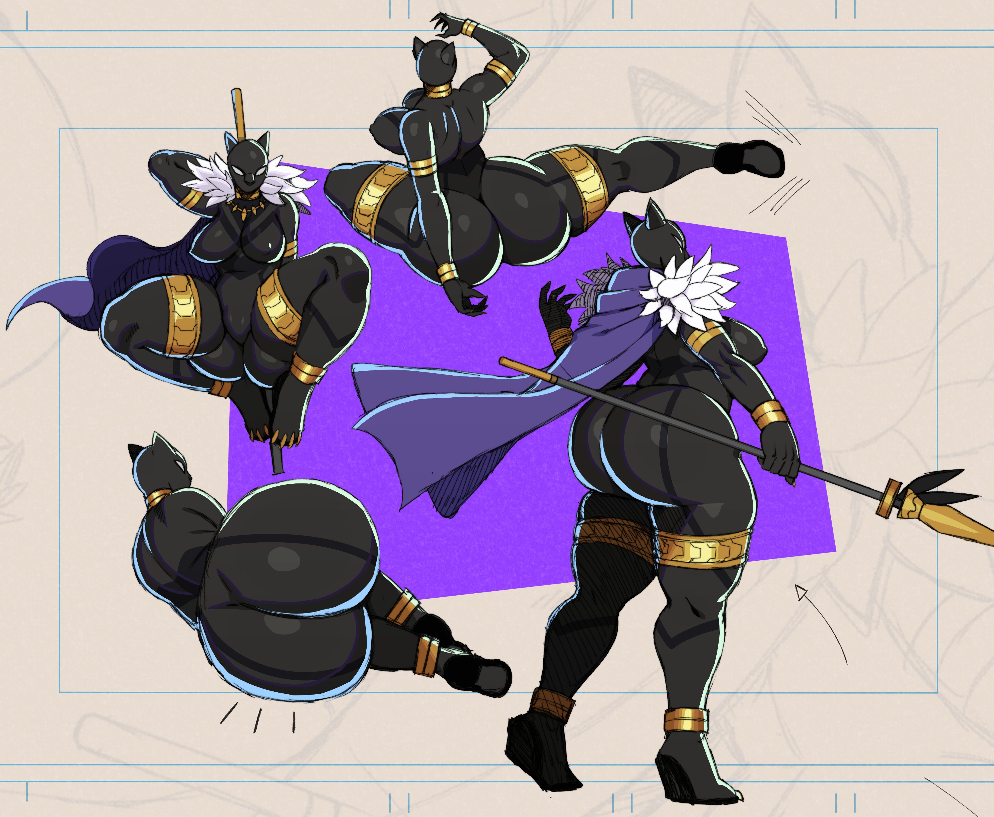 1girls, 2026, ass, big ass, big breasts, black panther (marvel), black panther (shuri), bodysuit, clothed, clothing, female, female only, marvel, marvel comics, marvel tokon: fighting souls, shuri (marvel tokon), shuri (marvel), skin tight, solo female, sony interactive entertainment, spear, sssonic2, thick thighs, thighs, tight clothes, tight clothing, wide hips
