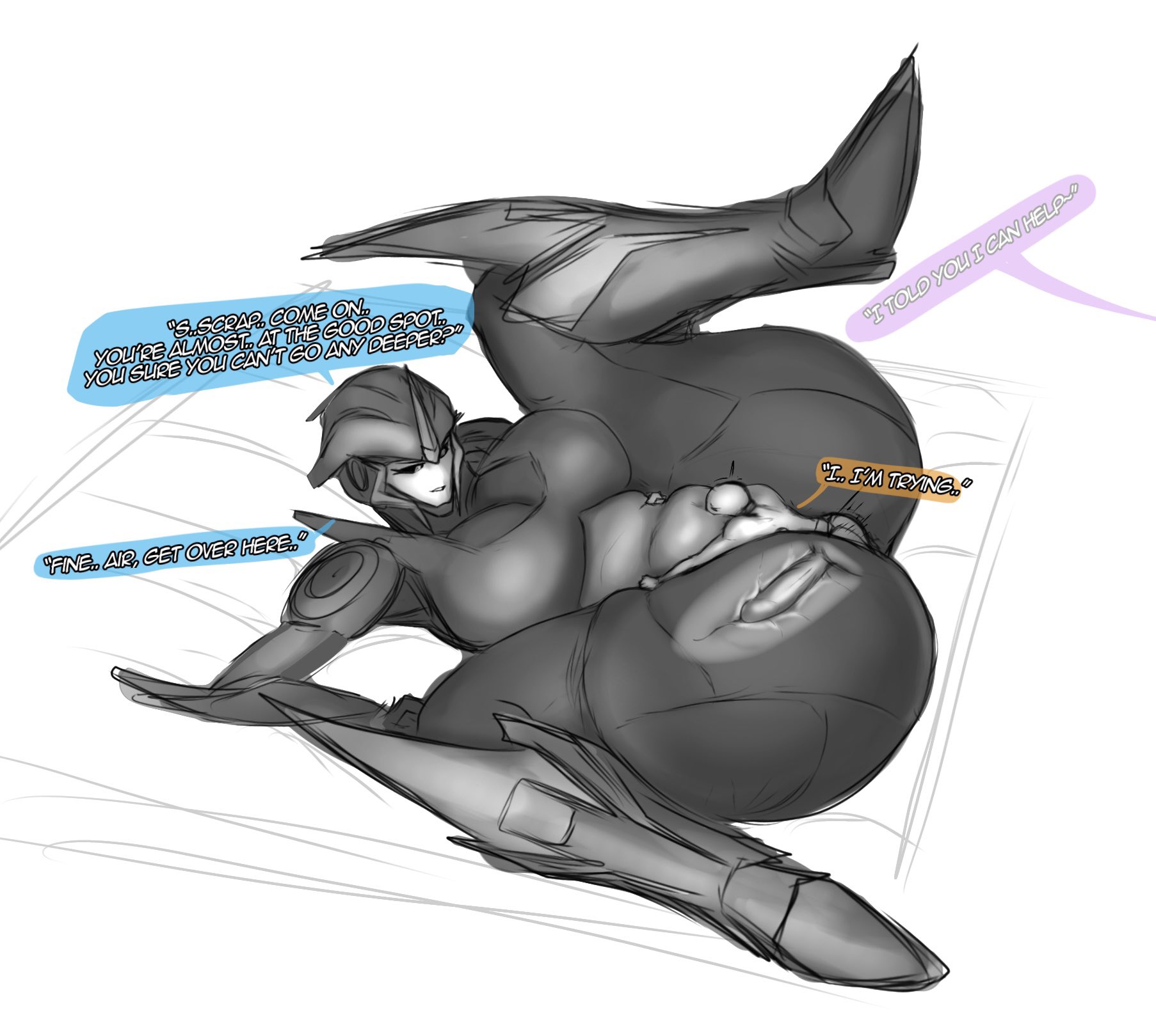 1boy, 1girls, 2026, alien, alien girl, alien/human, arcee, arcee (prime), autobot, cybertronian, digital drawing (artwork), digital media (artwork), giantess, hasbro, huge thighs, interspecies, interspecies fuck, interspecies sex, larger female, legs apart, looking at partner, male, male dominating female, male/female, missionary, missionary position, monochrome, penetration, robot, robot girl, robot humanoid, sex, size difference, sketch, small dom big sub, straight, straight sex, transformers, transformers prime, wip, work in progress, zeenzoid