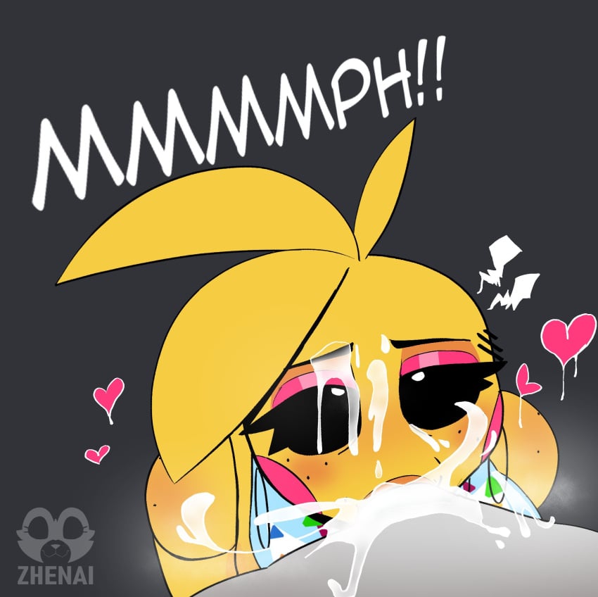 1girls, blowjob, cum, five nights at freddy's, straight, toy chica (fnaf), zhenai