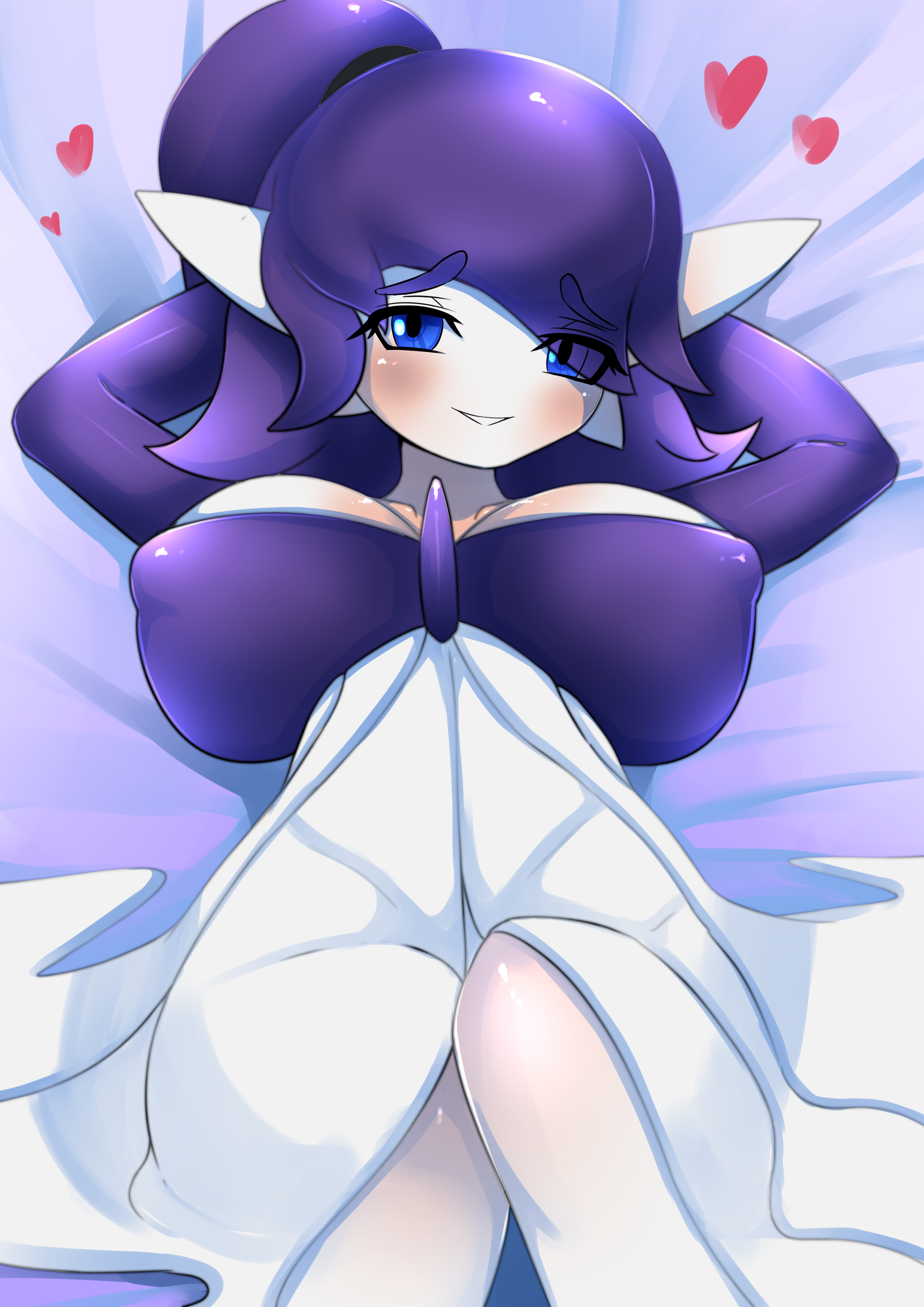 1girls, alternate color, anthro, anthrofied, ashraely, big breasts, breasts, female, gardevoir, huge breasts, humanoid, large breasts, nintendo, original character, pokemon, pokemon (species), pokemon rse, purple skin, white skin