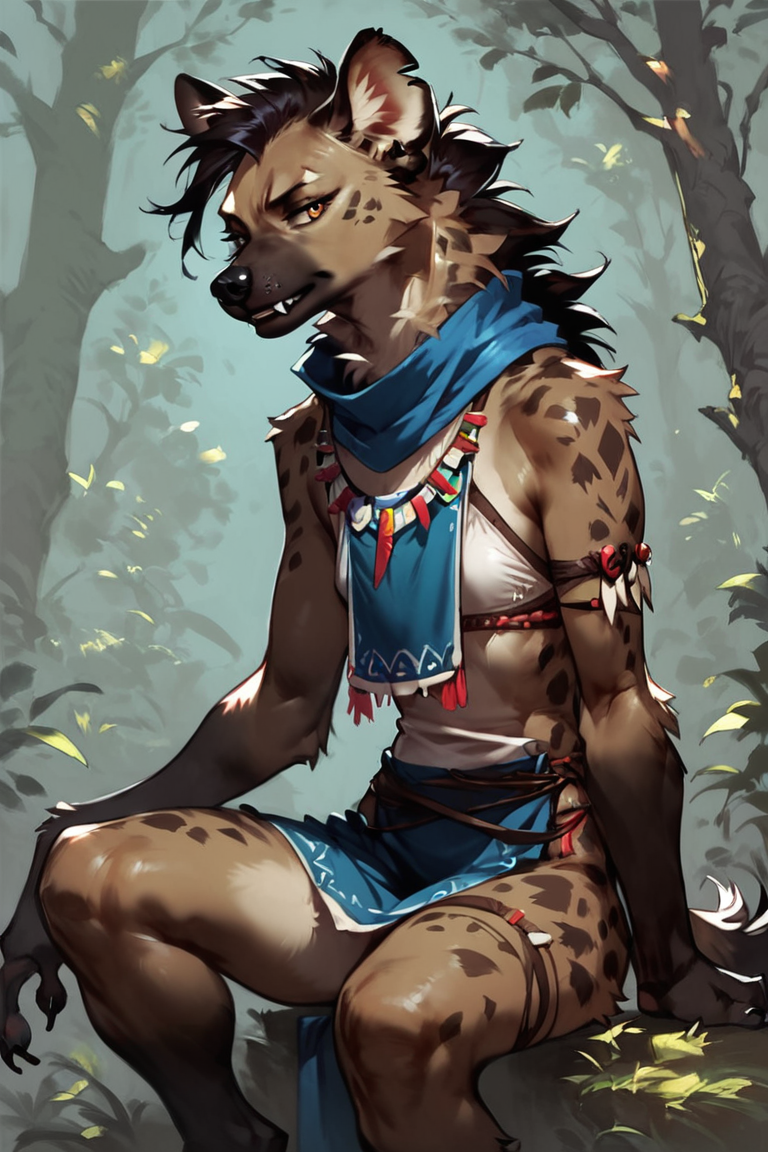 ai_generated anthro dnd dnd5e dnd_character female flat_chest flat_chested gnoll hyena nasha