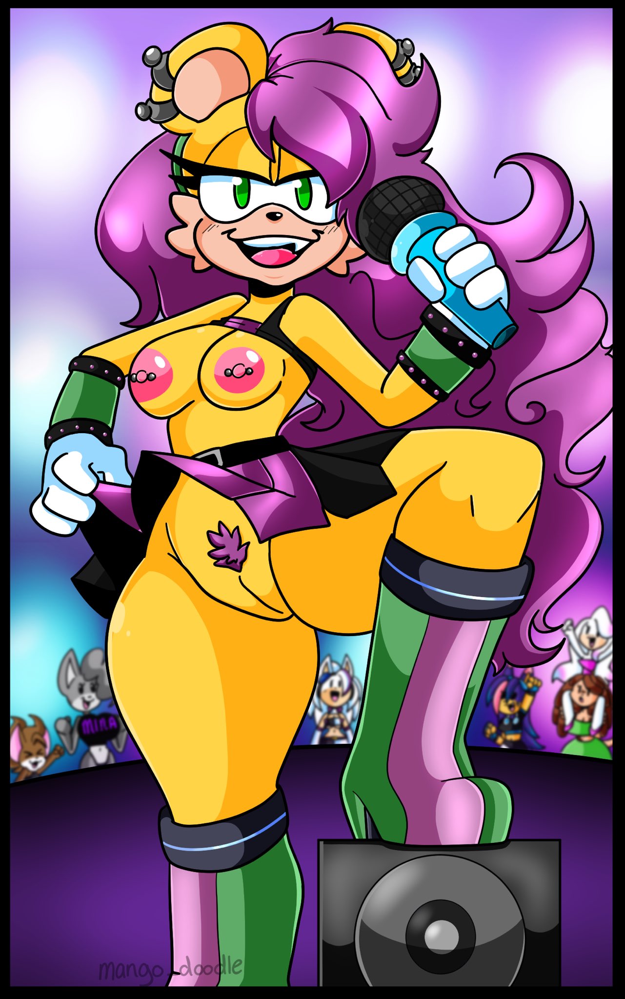 female flashing furry mango_doodling mina_mongoose public_nudity sega sonic_(series) sonic_the_hedgehog_(comics)