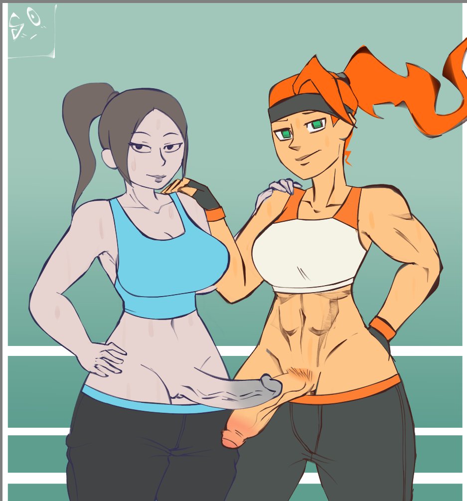 2futas futanari ring_(ring_fit_adventure) ring_fit_adventure soulely69 wii_fit wii_fit_trainer