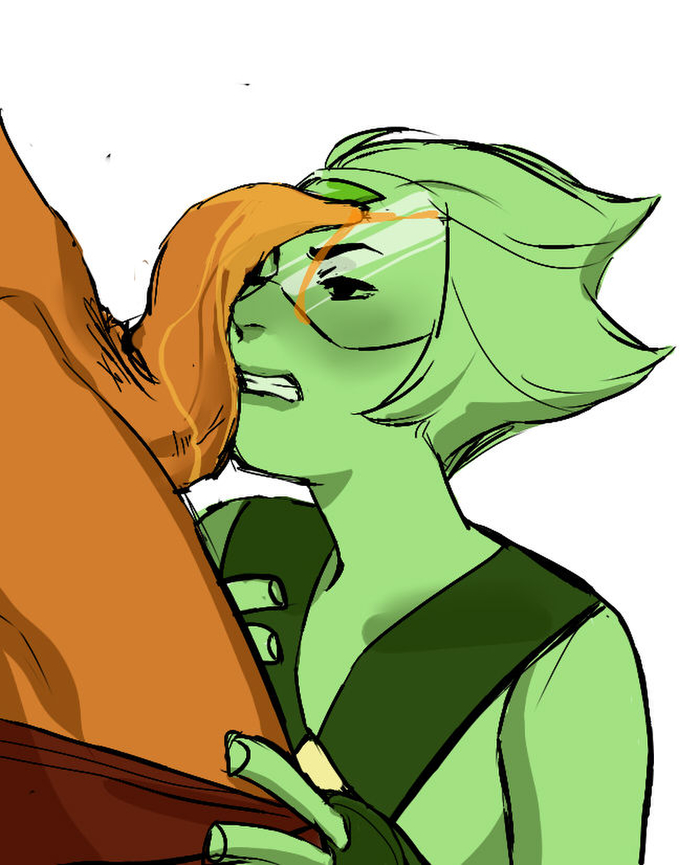 cum cum_on_face fellatio green_skin jasper_(steven_universe) limb_enhancers oral orange_skin peridot_(steven_universe) steven_universe tagme tentacle_penis visor