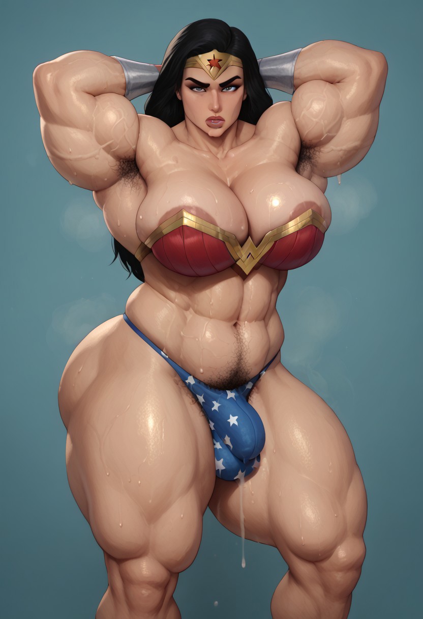 1futa abs ai_generated almost_naked amazon areola_slip areolae armpit_hair armpits arms_behind_head arms_up ball_bulge balls_in_panties balls_under_clothes barely_clothed biceps big_balls big_breasts big_muscles black_hair bracers breast_squeeze breasts bulge bulky bush busty circlet civitai cleavage color excessive_pubic_hair flaccid flexing front_view futa_sans_pussy futanari hairy_armpits happy_trail headband huge_breasts jimojo lingerie long_hair midriff muscular muscular_arms muscular_futanari muscular_thighs navel penis_bulge penis_under_clothes pony_diffusion_xl pubic_hair pubic_hair_peek shiny_skin simple_background skimpy skimpy_clothes skimpy_costume skimpy_top standing steam steaming_body steamy_armpits strapless superheroine sweat sweating sweaty_breasts sweaty_thighs thick_thighs thighs thong triceps tubetop underwear veiny_arms veiny_muscles wide_hips wonder_woman wristband