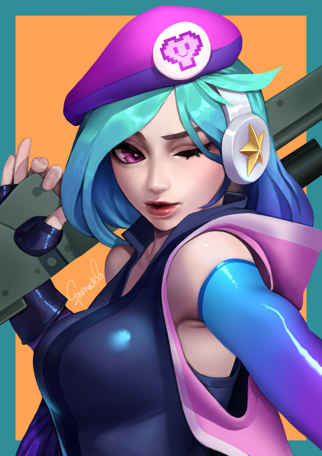 arcade caitlyn, arcade series, caitlyn kiramman, female, league of legends, sparrowl, tagme