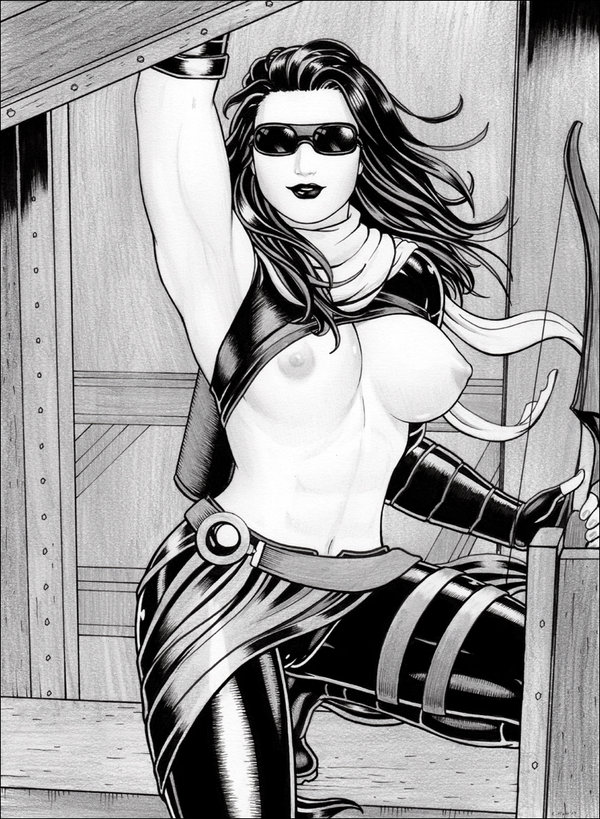 female hawkeye kate_bishop marvel rplatt straight_hair sunglasses tinted_eyewear young_avengers