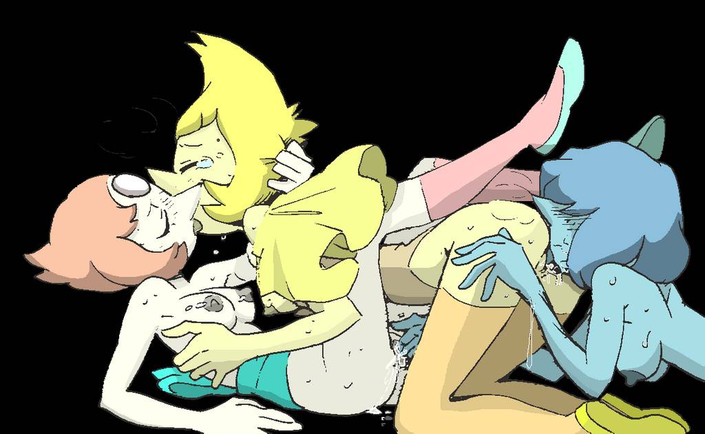3girls, ass, ass up, blonde hair, blue body, blue hair, blue pearl (steven universe), blue skin, breasts, cartoon network, clothing, cunnilingus, female, female only, fingering, fingering partner, fingering pussy, french kiss, functionally nude, hand on head, hand on hip, kissing, legs up, lesbian, multiple females, multiple girls, nipples, oral, oral sex, pearl (steven universe), pussy, pussy juice, steven universe, sweat, tagme, twistedterra, yellow body, yellow pearl (steven universe), yellow skin, yuri