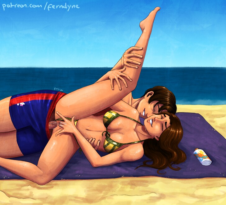 1boy 1boy1girl 1girls anal anal_sex arms athletic barefoot beach beach_towel bikini bikini_top bottomless bottomless_male boy breasts brown_hair bust busty cleavage eyes_closed female ferndyne hero heroine hips hourglass_figure kitty_pryde leg_grab legs legs_up long_hair looking_pleasured male marvel marvel_comics masturbation mouth mouth_open mutant nipples nude_female open_mouth penis peter_parker sand shadowcat short_hair spider-man spider-man_(series) straight straight_hair superhero superheroine swimwear teeth testicles towel trunks_(clothing) ultimate_spider-man ultimate_x-men vaginal_penetration voluptuous waist water watermark wide_hips x-men