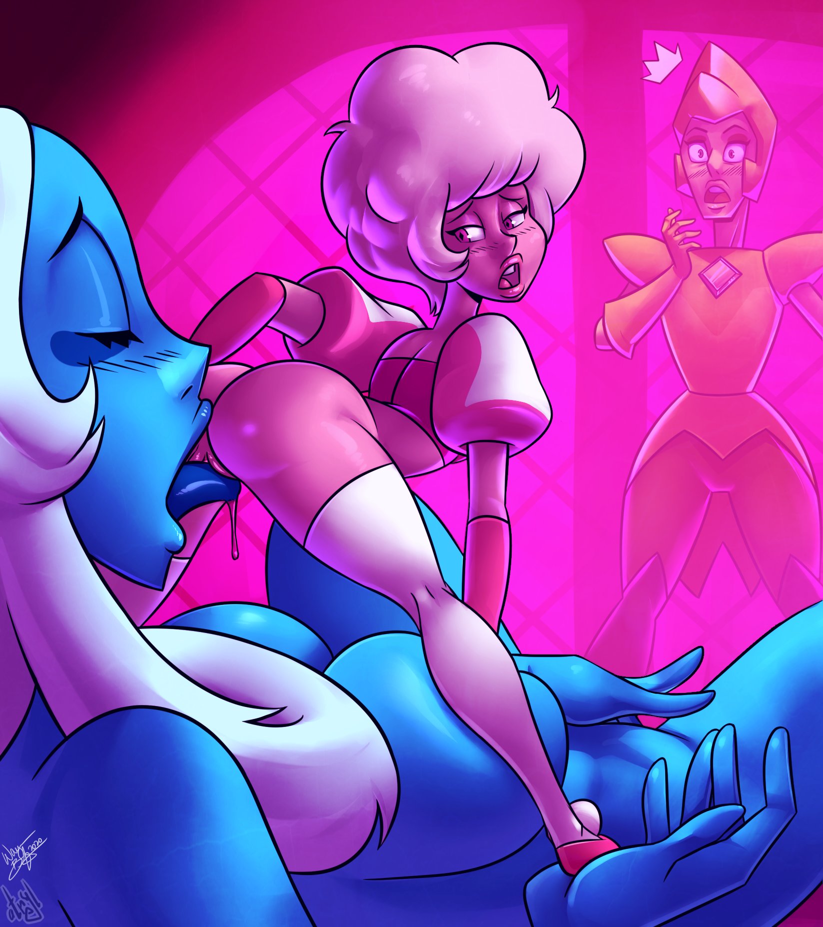 3girls, aeolus06, alien, blue diamond (steven universe), caught, cunnilingus, diamond authority, female, female only, gem (species), masturbation, multiple females, multiple girls, oral, pink diamond (steven universe), pussy, pussy juice, rubbing pussy, size difference, spread legs, steven universe, surprised, tagme, tongue, tongue out, yellow diamond (steven universe), yuri