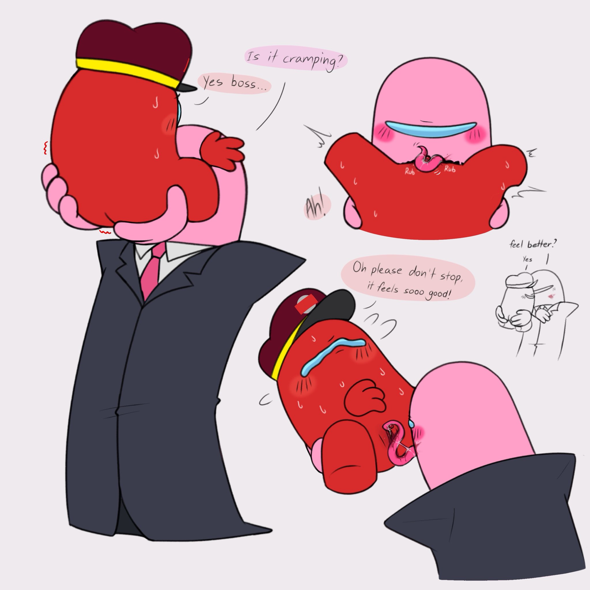 among us, among us (series), blood, butt, butt crack, cunnilingus, period blood, pink (among us), pussy, pussy juice, red (among us), spread legs, tounge
