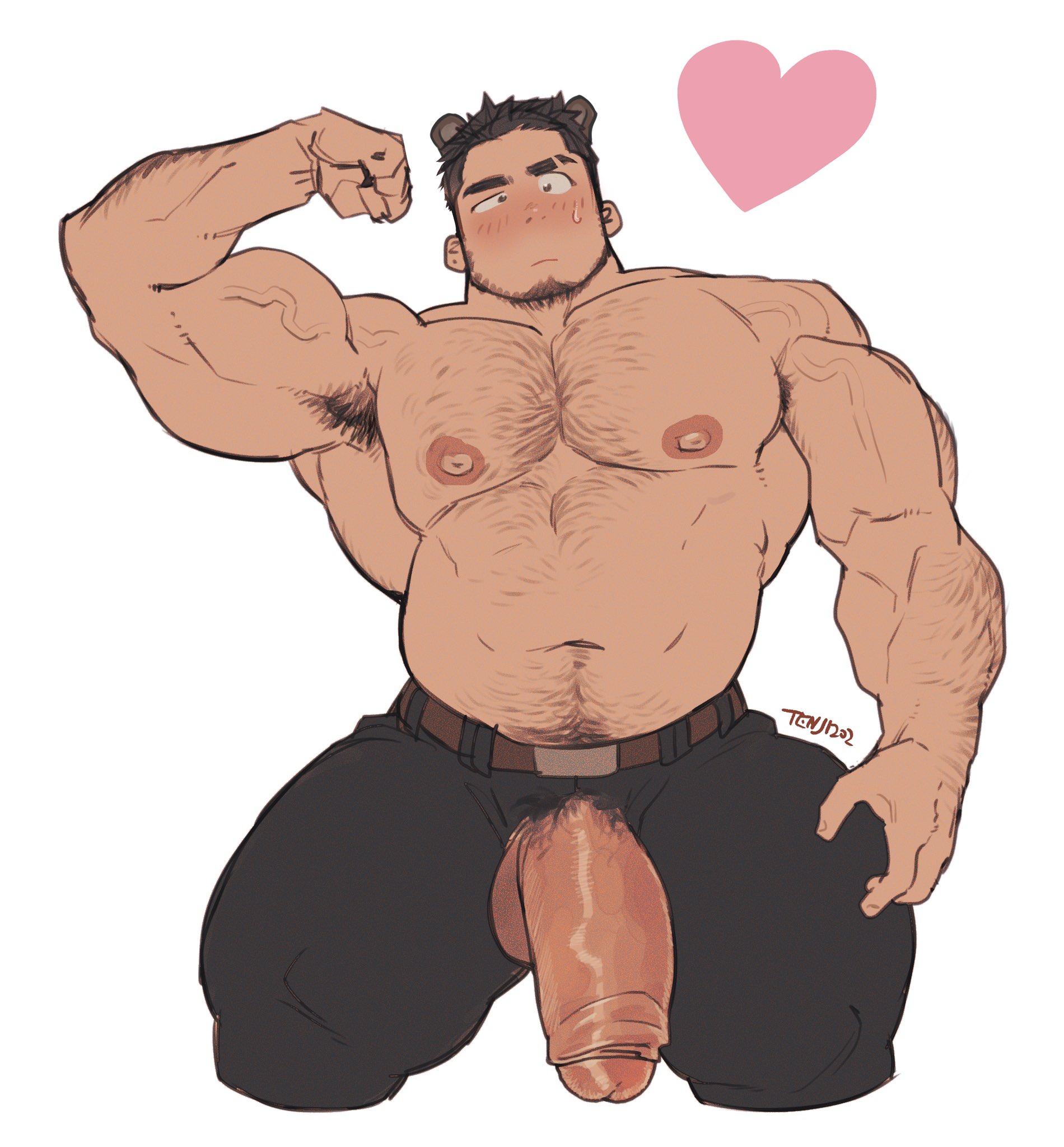 abs, armpit hair, armpits, balls, bara, biceps, big balls, big penis, flaccid, gay, gay male, male, male nipples, male only, manly, muscular male, nipples, pecs, penis, solo, ten g89, yaoi