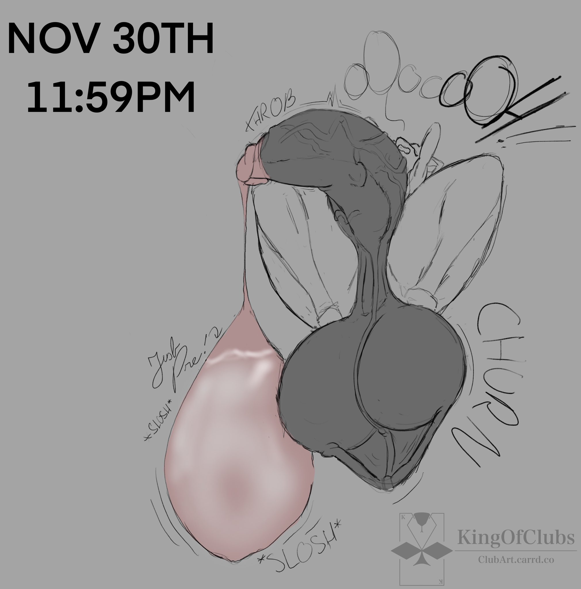 1boy, 2d, 2d (artwork), alternate version at source, alternate version available, androgynous, anthro, balls, balls clench, balls sound effects, bent penis, bottom heavy, clenched balls, cobra, cock, condom, condom balloon, condom filling, dialogue, english text, excessive precum, femboy, hands on head, holding back orgasm, huge thighs, humanoid, humanoid penis, hung femboy, hyper, hyper balls, hyper cock, hyper condom, hyper penis, just pre, kingofclubs, male, monochrome, nnn, no nut november, oc, onomatopoeia, orgasm, original, original character, penis, precum, precum in condom, saggy balls, scalie, scrotal raphe, scrotum flap, sketch, slosh, snake, text, thick thighs, thighs, throbbing penis, time, timestamp, veiny penis