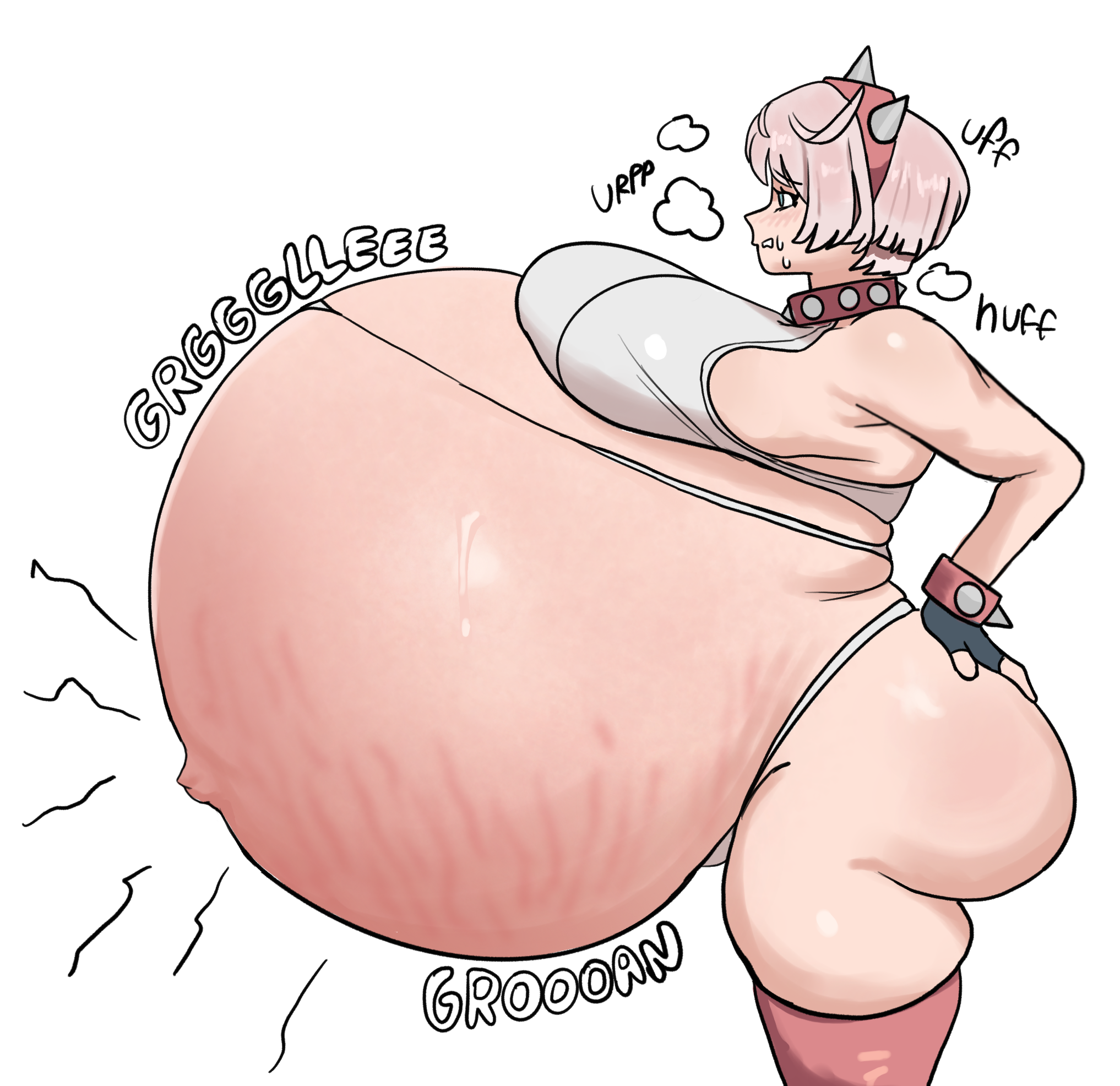 belly, big belly, breasts, elphelt valentine, guilty gear, guilty gear strive, pregnant, pregnant female, scunnerturn, straining, stretch marks, tagme