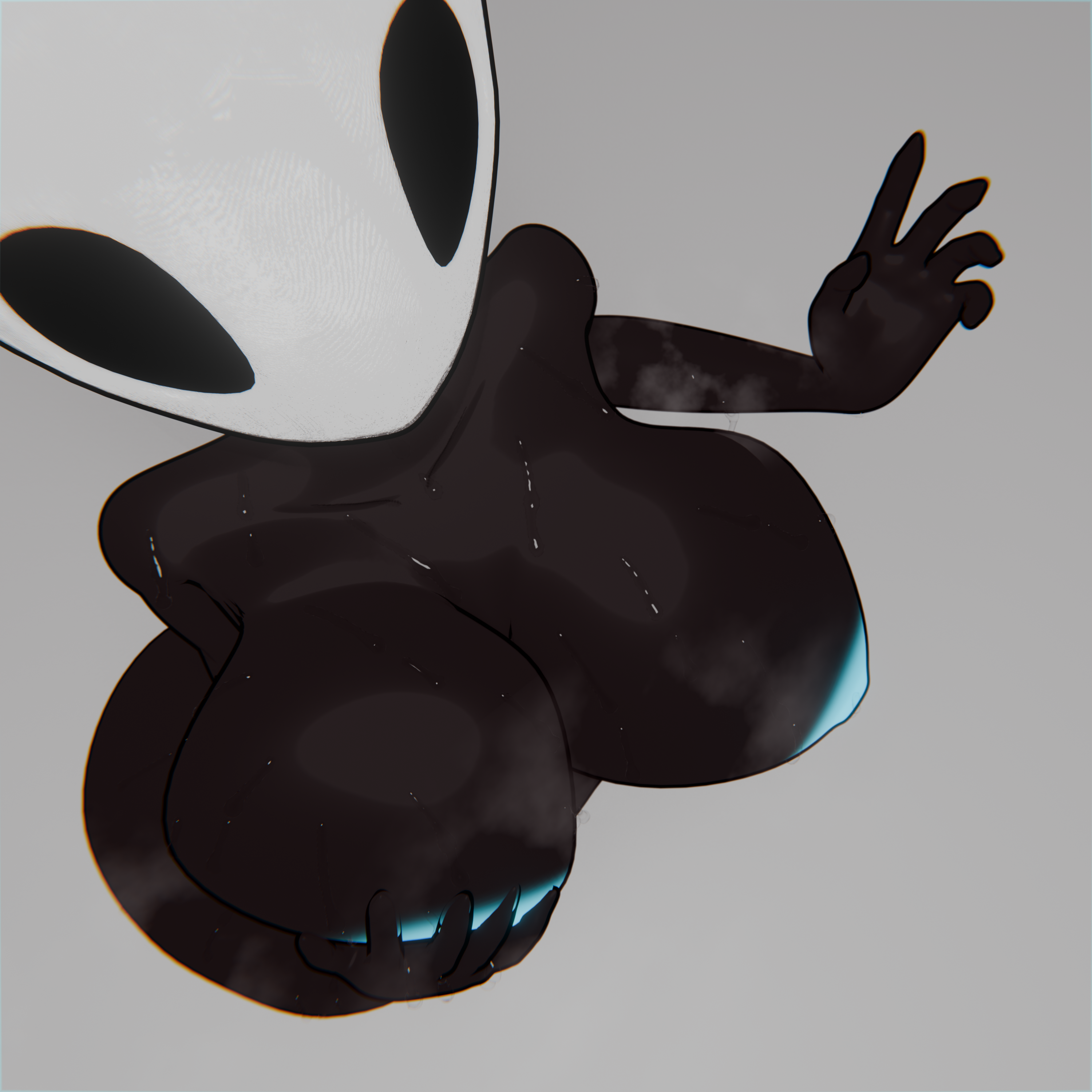 1girl, 1girls, 3d, 3d (artwork), 3d model, 3d render, ass, big ass, big breasts, big butt, big nipples, big thighs, black sclera, breasts, breasts bigger than head, dark skin, dark-skinned female, female, female focus, female only, gigantic breasts, glowing nipples, hollow knight, hornet (hollow knight), huge ass, huge breasts, huge butt, huge nipples, huge thighs, looking at viewer, milf, mommy, shadow2405, solo, steam, steaming body, steamy, steamy breath, sweat, sweatdrop, sweating, sweaty, sweaty body, team cherry, tights