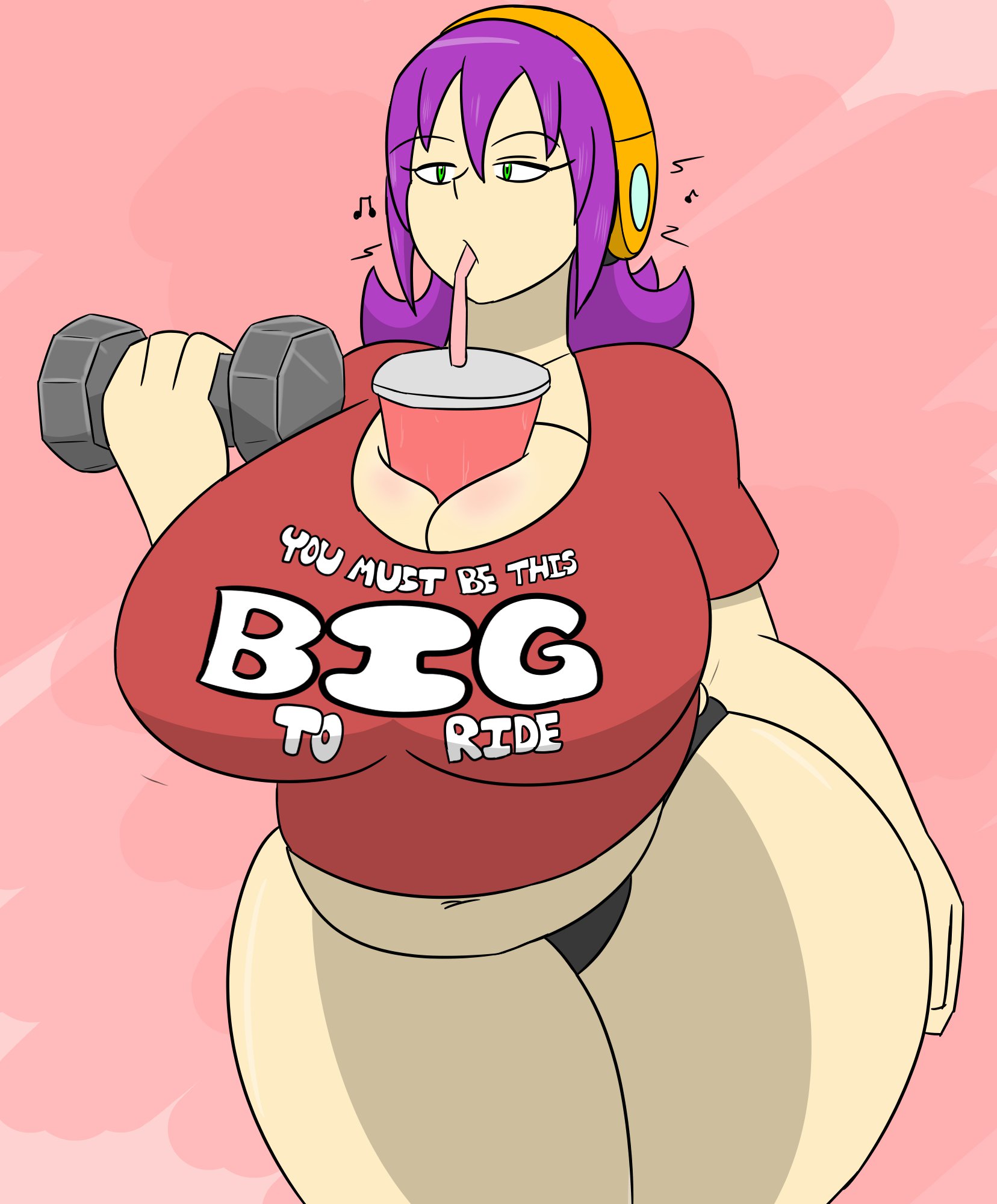 1girls, ass, bare legs, breasts, chubby, female, huge ass, huge breasts, igphhangout, no pants, original character, panties, shelly (igphhangout), thick thighs