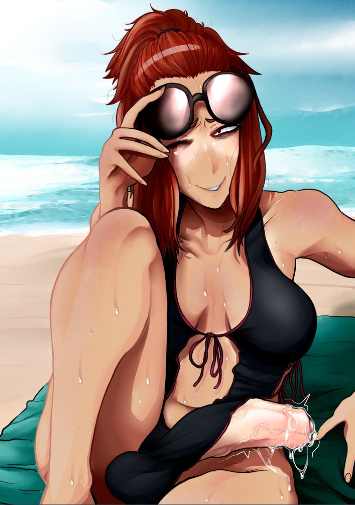 1futa, beach, big breasts, big penis, breasts, cum, dickgirl, erection, foreskin, fran (tammaro), futa only, futa sans pussy, futanari, intersex, large breasts, penis, precum, solo, tammaro, tan, uncircumcised, uncut
