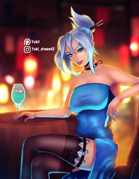 2d, jett (valorant), looking at viewer, tagme, valorant, video game character, yuki draws42