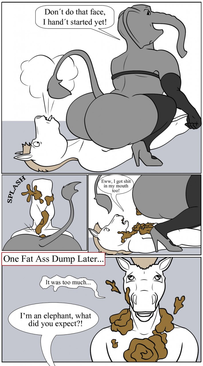 anthro bondage circus_of_pain comic duo elephant elephantid english_text equid equine feces female hi_res horse lil_house male mammal pillarbox proboscidean scat straight text