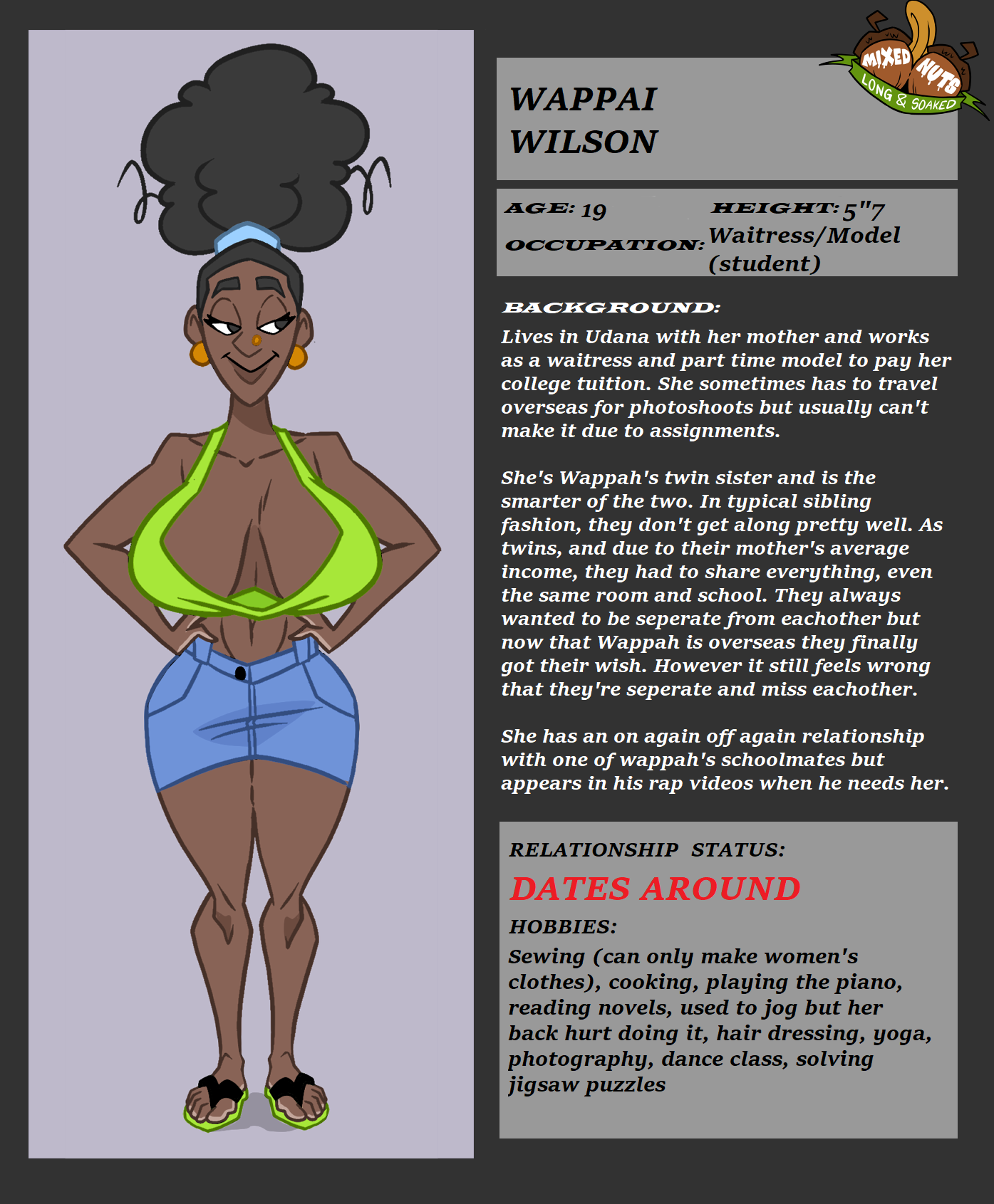 female, female only, original, original character, solo, top heavy, wappah, wappai wilson (wappah)
