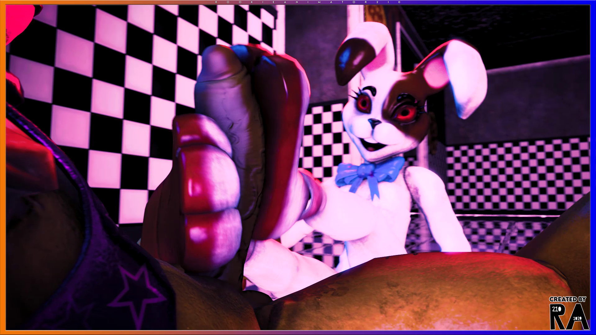 2020, 3d, bunnysuit, feet, feet on penis, female, five nights at freddy's, five nights at freddy's: help wanted, five nights at freddy's: security breach, foot fetish, foot on penis, footjob, furry, glitchtrap, male, malhare, penis, rookieanimator210, vanny, vanny (fnaf)