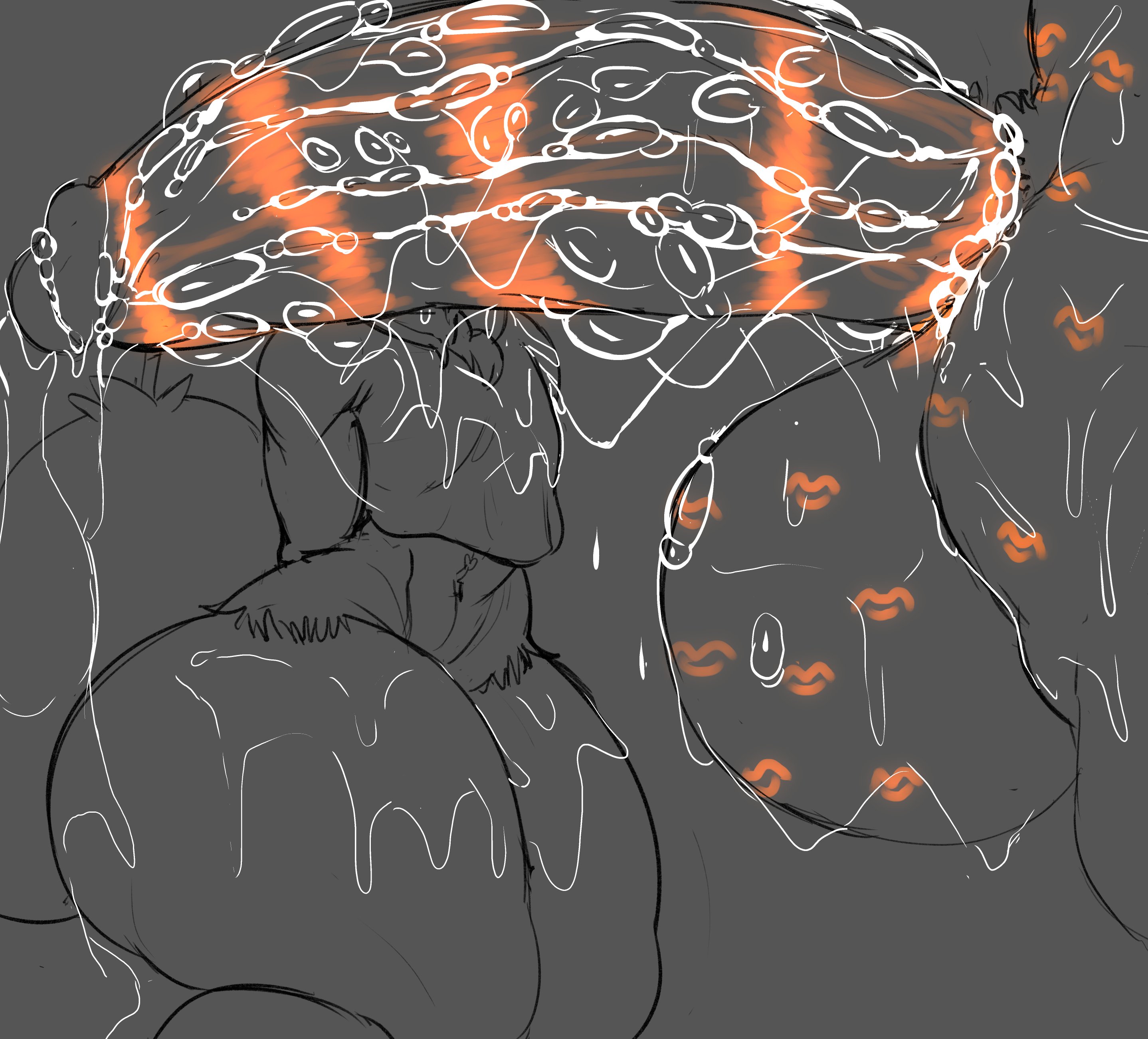 anthro, braixen, breasts, female, game freak, hyper, hyper breasts, hyper penis, lipstick, lipstick mark, lipstick on penis, lover (coldfrontvelvet), male, nintendo, penis, pokémon (species), pokemon, pokemon (species), redmoon83, velvet (coldfrontvelvet), zoroark
