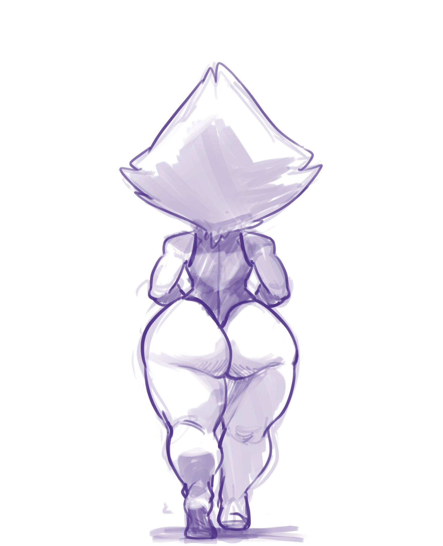 1girls, ass, female, female only, from behind, huge ass, jogging, peridot (steven universe), steven universe, tagme, thick thighs, wide hips