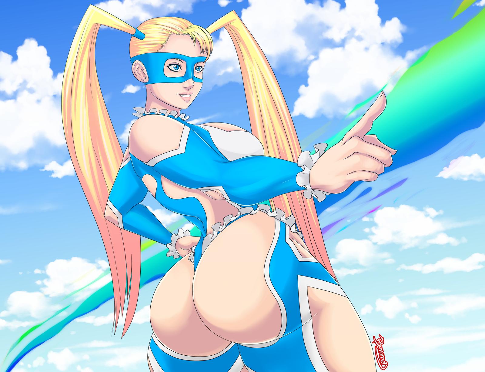 1girls, ass, bemannen, big ass, big breasts, big butt, blonde hair, blue eyes, breasts, capcom, clothed, clothed female, clothes, clothing, fat ass, female, female only, fully clothed, leotard, long hair, long twintails, pointy chin, rainbow mika, revealing clothes, smile, solo, street fighter, street fighter v, thick ass, thick thighs, thighhighs, thong, thong leotard, twintails, wrestling outfit