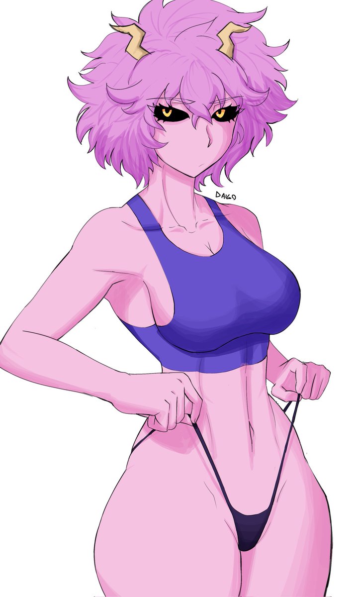 1girls, black sclera, boku no hero academia, daistrangelove, female, female only, mina ashido, my hero academia, pink hair, pink skin, short hair, solo, teenager, thong