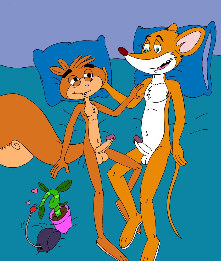 2boys anthro balls erect_penis erection furry furry_only gay geronimo_stilton geronimo_stilton_(series) kooshmeister male male_only max no_humans penis richard scaredy_squirrel scaredy_squirrel_(character) tagme yaoi