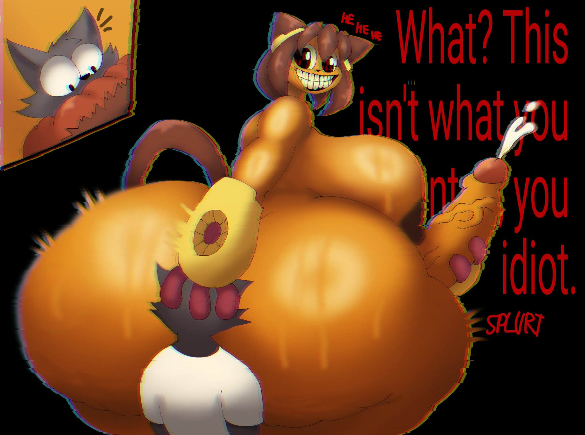 anthro, canon futa, cat ears, cat tail, catgirl, creepy, creepy smile, creepypasta, cum, cumming, dick, dickgirl, english text, face in ass, furry, furry male, futanari, gameoverse, glitch productions, kit (gameoverse), kit bodega, seminal kit, seminal kit.txt, tagme, text, thedeathcrow05